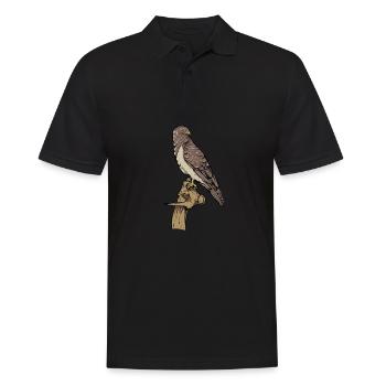 Buzzard I Bird of Prey Buzzard Motif for - Men's Polo Shirt - black - Front - Kai (181cm)