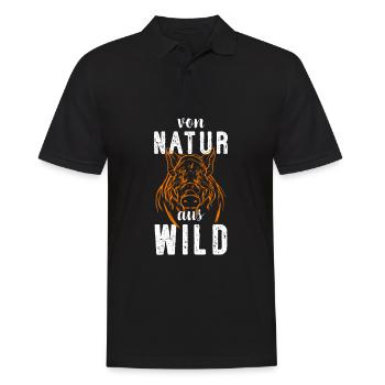 Natur & Wild I Jagd Schwarzwild Keiler Motiv für - Männer Poloshirt - Schwarz - Vorne - Kai (181cm)