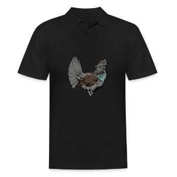 Capercaillie I Poulet Motif de grand tétras pour chasseur - Polo Homme - noir - Devant - Kai (181cm)
