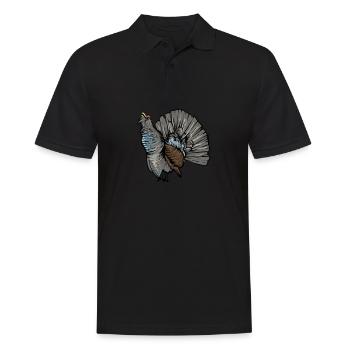 Capercaillie I Poulet Motif de grand tétras pour chasseur - Polo Homme - noir - Devant - Kai (181cm)