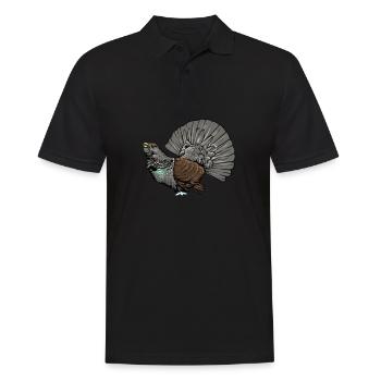 Capercaillie I Poulet Motif de grand tétras pour chasseur - Polo Homme - noir - Devant - Kai (181cm)