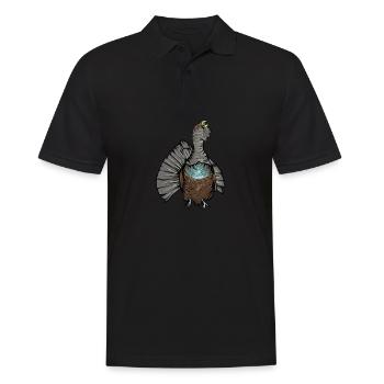 Auerhahn I Hühnervogel Auerhuhn Motiv für Jäger - Männer Poloshirt - Schwarz - Vorne - Kai (181cm)