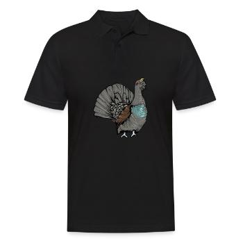 Capercaillie I Poulet Motif de grand tétras pour chasseur - Polo Homme - noir - Devant - Kai (181cm)
