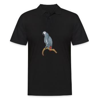 Motif de perroquet gris I pour porte-oiseau - Polo Homme - noir - Devant - Kai (181cm)
