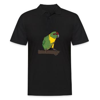 Perruche de chèvre I Motif de perruche pour porte-oiseau - Polo Homme - noir - Devant - Kai (181cm)