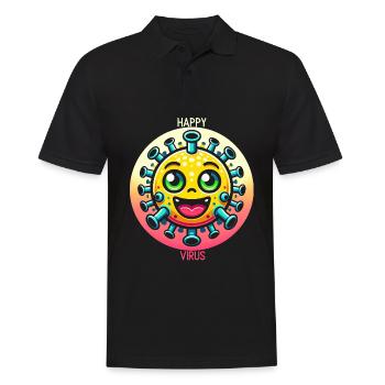 Joyful Virus Delight - Men's Polo Shirt - black - Front - Kai (181cm)