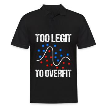 too legit to overfit Datenwissenschaft Geschenk - Männer Poloshirt - Schwarz - Vorne - Kai (181cm)