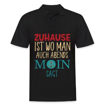 North is home where you say Moin in the evening - Men's Polo Shirt - black - Front - Kai (181cm)