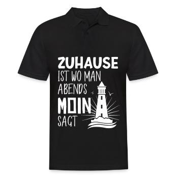 North is home where you say Moin in the evening - Men's Polo Shirt - black - Front - Kai (181cm)