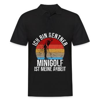 Ich bin Rentner Minigolf ist meine Arbeit - Männer Poloshirt - Schwarz - Vorne - Kai (181cm)