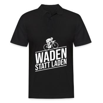 Waden statt Laden Radfahrer Mountainbiker Fahrrad - Männer Poloshirt - Schwarz - Vorne - Kai (181cm)