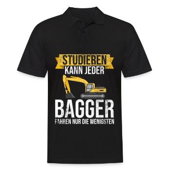 Studieren kann jeder Bagger fahren nur die Besten - Männer Poloshirt - Schwarz - Vorne - Kai (181cm)