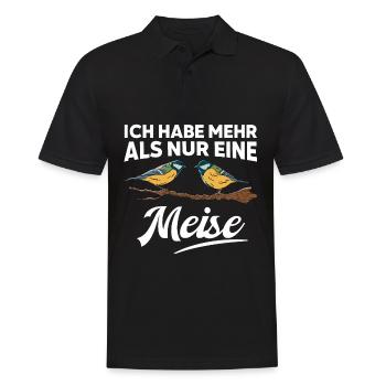 Ich habe mehr als nur eine Meise - Männer Poloshirt - Schwarz - Vorne - Kai (181cm)