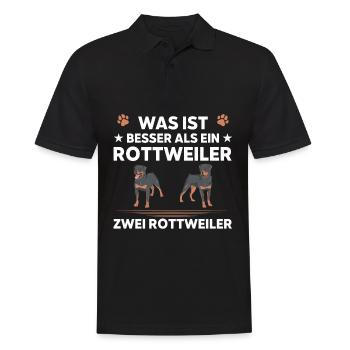was ist besser als ein Rottweiler zwei Rottweiler - Männer Poloshirt - Schwarz - Vorne - Kai (181cm)