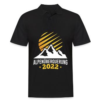 Alpenüberquerung 2022 Wandern Wanderung Alpen - Männer Poloshirt - Schwarz - Vorne - Kai (181cm)