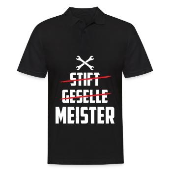 Stift Geselle Meister - Männer Poloshirt - Schwarz - Vorne - Kai (181cm)