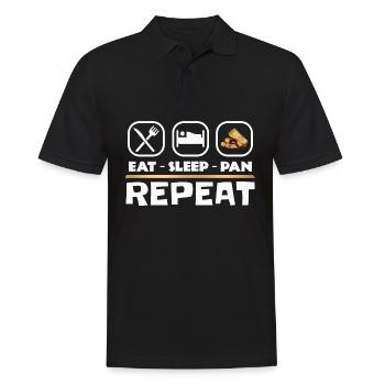 Gold panning prospecting East Sleep Pan Repeat - Men's Polo Shirt - black - Front - Kai (181cm)