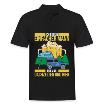 Ich Bin Ein Einfacher Mann Mag Dachzelten Und Bier - Männer Poloshirt - Schwarz - Vorne - Kai (181cm)