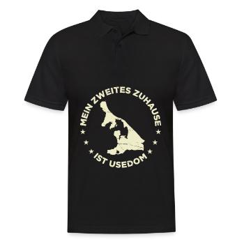 Mein Zweites Zuhause Ist Usedom Insel Urlaub - Männer Poloshirt - Schwarz - Vorne - Kai (181cm)