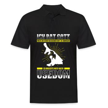 Ich Bat Gott Mich An Einen Besseren Ort Zu Bringen - Männer Poloshirt - Schwarz - Vorne - Kai (181cm)