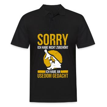Sorry Ich Habe Nicht Zugehört An Usedom Gedacht - Männer Poloshirt - Schwarz - Vorne - Kai (181cm)