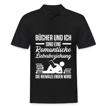 Bücher Und Ich Eine Romantische Liebesbeziehung - Männer Poloshirt - Schwarz - Vorne - Kai (181cm)