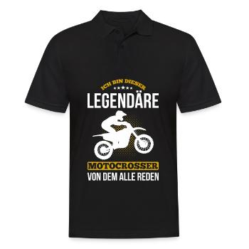 Bin Der Legendäre Motocrosser Von Dem Alle Reden - Männer Poloshirt - Schwarz - Vorne - Kai (181cm)
