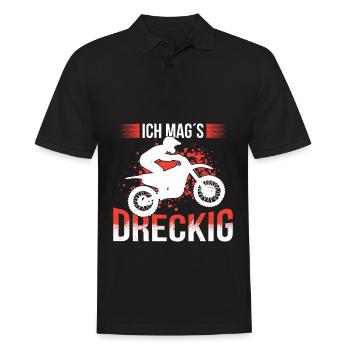 Ich Mags Dreckig Motocross Enduro FahrerIch Mags D - Männer Poloshirt - Schwarz - Vorne - Kai (181cm)