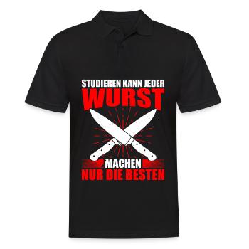 Studieren Kann Jeder Wurst Machen Nur Die Besten - Männer Poloshirt - Schwarz - Vorne - Kai (181cm)