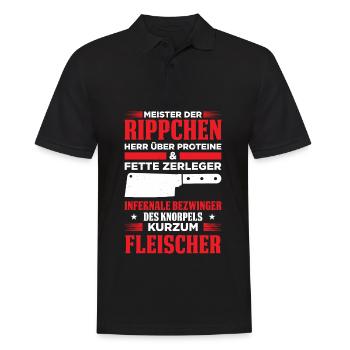 Meister Der Rippchen Herr Über Proteine & Fette - Männer Poloshirt - Schwarz - Vorne - Kai (181cm)