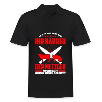 Reicht Mir Mein Beil Ihr Narren Der Metzger - Männer Poloshirt - Schwarz - Vorne - Kai (181cm)