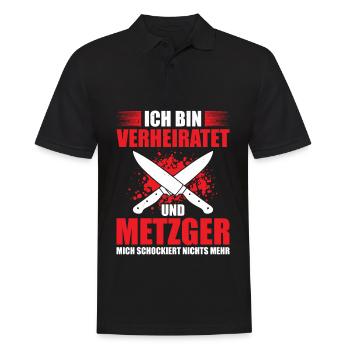 Verheiratet Und Metzger Mich Schockiert Nichts - Männer Poloshirt - Schwarz - Vorne - Kai (181cm)