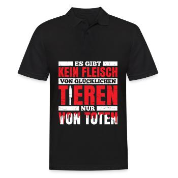 Es Gibt Kein Fleisch Von Glücklichen Tieren - Männer Poloshirt - Schwarz - Vorne - Kai (181cm)