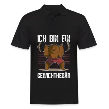 Ich Bin Ein Gewichthebär Fitness Bodybuilding - Männer Poloshirt - Schwarz - Vorne - Kai (181cm)