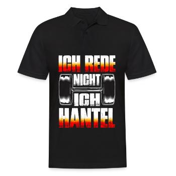 Ich Rede Nicht Ich Hantel Fitness Bodybuilding - Männer Poloshirt - Schwarz - Vorne - Kai (181cm)