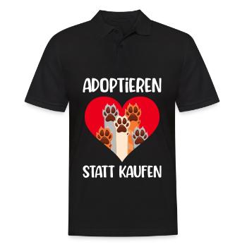 Adoptieren Statt Kaufen Tierrettung Tierschutz - Männer Poloshirt - Schwarz - Vorne - Kai (181cm)