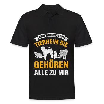 Nein Wir Sind Kein Tierheim Gehören Alle Zu Mir - Männer Poloshirt - Schwarz - Vorne - Kai (181cm)