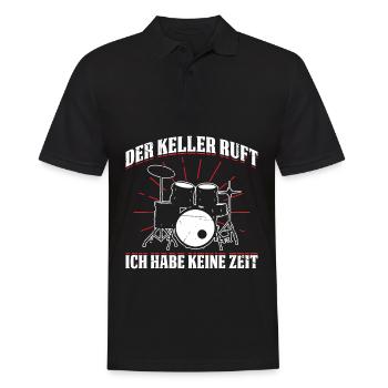 Der Keller Ruft Ich Habe Keine Zeit Schlagzeug - Männer Poloshirt - Schwarz - Vorne - Kai (181cm)