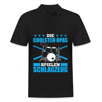 Die Coolsten Opas Spielen Schlagzeug Schlagzeuger - Männer Poloshirt - Schwarz - Vorne - Kai (181cm)