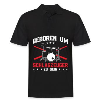 Geboren um Schlagzeuger Zu Sein Schlagzeug - Männer Poloshirt - Schwarz - Vorne - Kai (181cm)