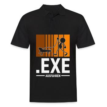 .exe ausführen Programmierer Programmieren - Männer Poloshirt - Schwarz - Vorne - Kai (181cm)