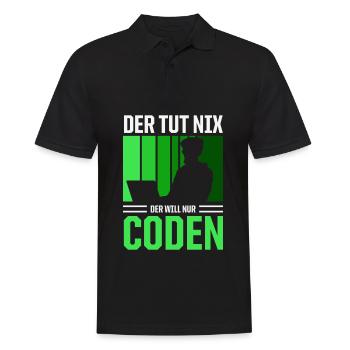 Der Tut Nix Der Will Nur Coden Programmierer - Männer Poloshirt - Schwarz - Vorne - Kai (181cm)