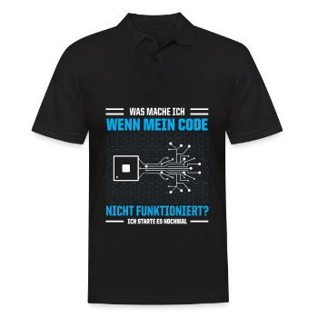 Was Mache Ich Wenn Mein Code Nicht Funktioniert - Männer Poloshirt - Schwarz - Vorne - Kai (181cm)