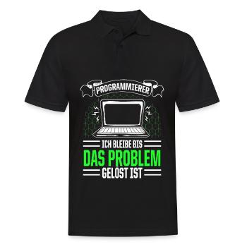 Programmierer Bleibe Bis Das Problem Gelöst Ist - Männer Poloshirt - Schwarz - Vorne - Kai (181cm)