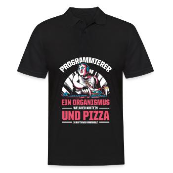Programmierer Ein Organismus Aus Koffein Und Pizza - Männer Poloshirt - Schwarz - Vorne - Kai (181cm)