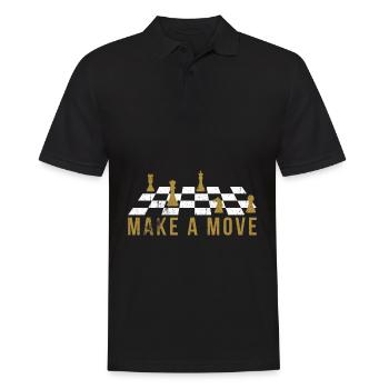 Chess - make a move - Men's Polo Shirt - black - Front - Kai (181cm)