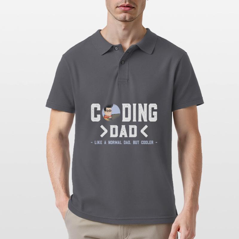 Coding Software Developer Computer Dad Men's Polo Shirt
