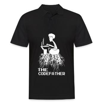 Codefather Informatiker - Computer Programmierer - Männer Poloshirt - Schwarz - Vorne - Kai (181cm)