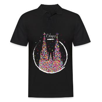 Kölner Dom Karneval Fasching Konfetti Geschenk - Männer Poloshirt - Schwarz - Vorne - Kai (181cm)