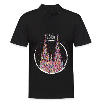Cathédrale de Cologne Carnaval Carnaval Confetti Cadeau - Polo Homme - noir - Devant - Kai (181cm)
